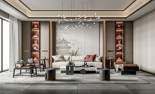 New Chinese Living Room 3d model