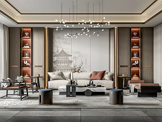 New Chinese Living Room 3d model