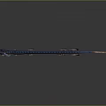 Fantasy Character Weapon With Blue Dragon Head And Intricate Ornate Details