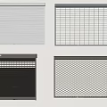 Window Blinds and Grilles with Various Designs Colors Striped Grid and Honeycomb Patterns 3d model