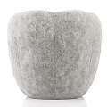 Soft Gray Modern Bean Bag Chair With Comfortable Rounded Design And Cozy Upholstery