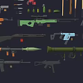 Low Poly Weapon Pack 3d model