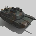 Modern Military Tank With Camouflage Paint And Long Cannon On Turret Top 3d model