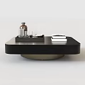 Modern Black Coffee Table With Tray Bottle Glasses And Books 3d model