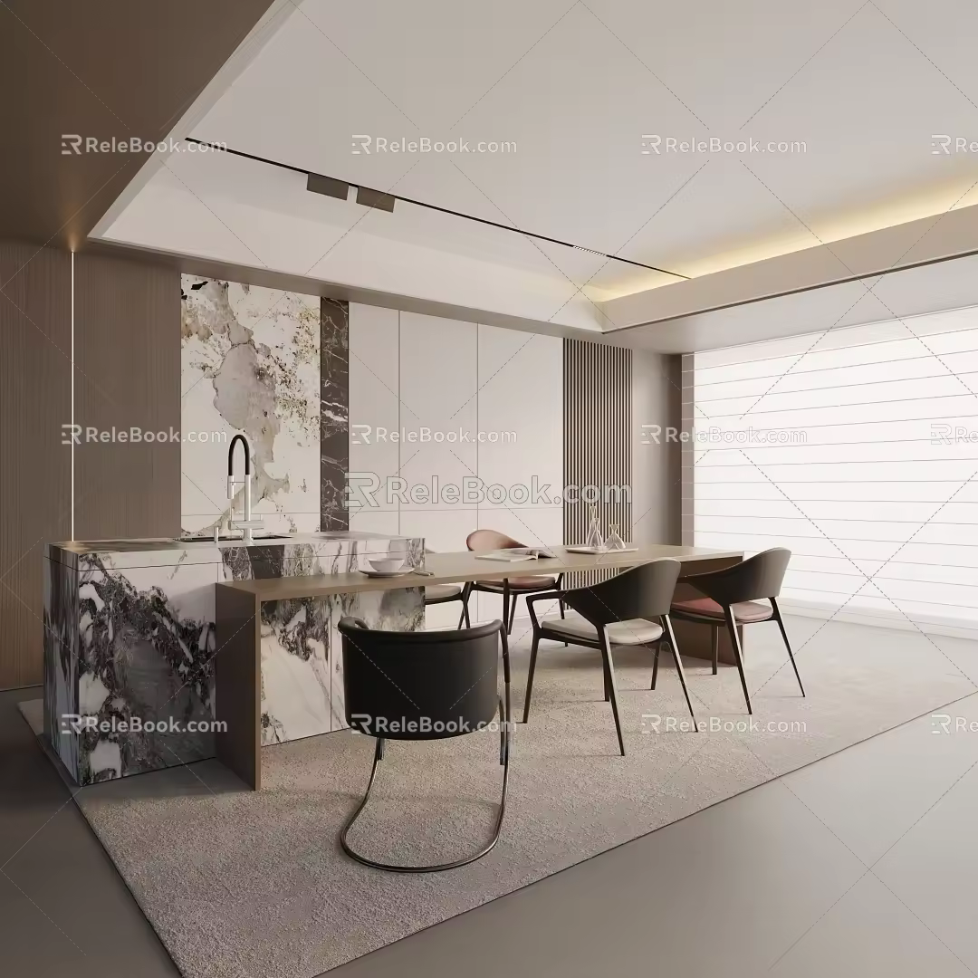 Modern dining table 3d model