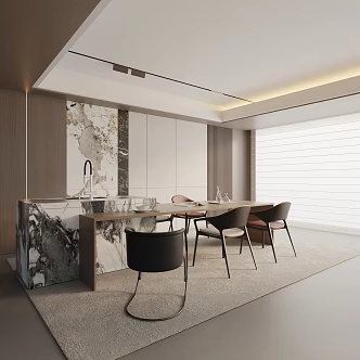 Modern dining table 3d model
