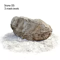 Outdoor Garden Decorative Rock Feature with Natural Green Grass Surroundings