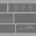 Diverse Wall Panels Design Samples With Decorative Perforated And Mountain Patterns 3d model