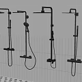 Wall Mounted Shower Heads In Different Styles On Green Tile Bathroom Wall