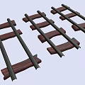Multiple Wooden Sleeper Metal Rail Track Sections Arranged Neatly in Rows