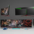 Curved Gaming Monitor With RGB Lighting Ultra Wide Screen For Gaming Setup