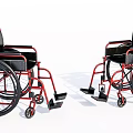 Medical Equipment Red Frame Black Seat Wheelchairs For Daily Mobility Assistance