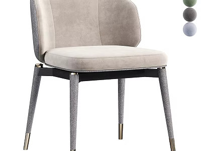 Light Gray Velvet Leisure Chair With Comfortable Seat And Gold Accent Metal Legs 3d model