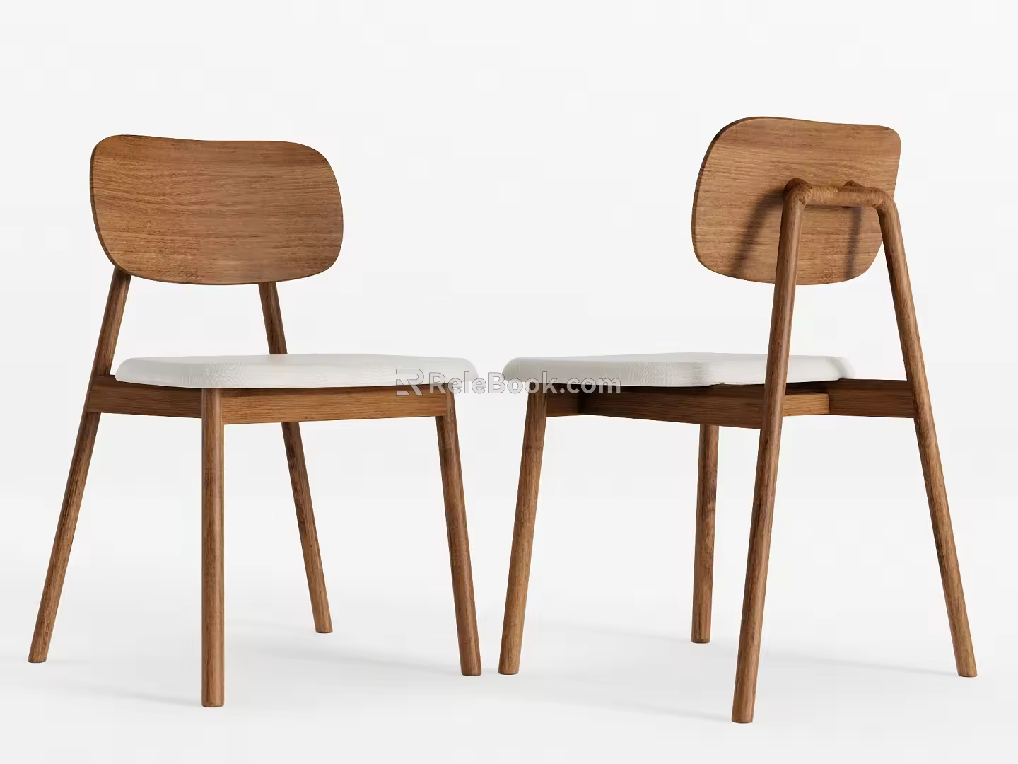 New Chinese Dining Chair Log Dining Table 3d model