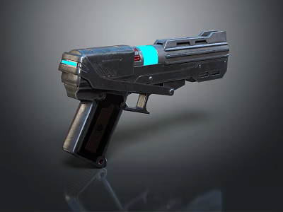 Futuristic Sci Fi Weapon With Blue Glowing Accents And Modern Tactical Design 3d model