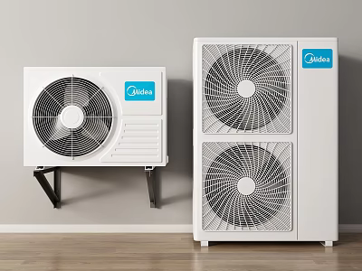 Midea Air Conditioner Outdoor Unit Fans With Single And Dual Design Features 3d model