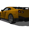 Yellow Sports Car Featuring Black Front Fascia Large Alloy Wheels Red Brake Calipers Rear Spoiler