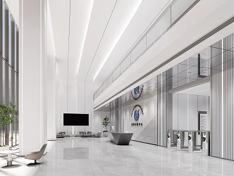 Modern Hall Corporate Lobby 3d model