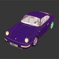 Purple Porsche Sports Car With Classic Design Shiny Exterior And Round Headlights