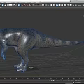 Detailed Reptile Dinosaur Model With Bony Crest And Scaly Skin Standing Posture