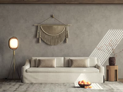Silent double sofa wall decorative floor lamp 3d model