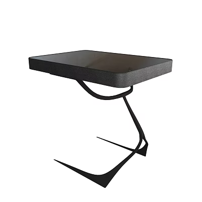 Modern Black Coffee Table With Unique Curved Metal Legs And Sleek Design 3d model