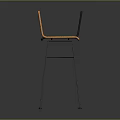 Woven Black And Orange Bar Stools With Metal Legs Modern Minimalist Design