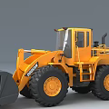 Yellow DOOSAN Loader Utility Vehicle With Large Wheels For Heavy Duty Work 3d model