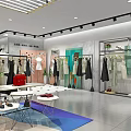Stylish Modern Clothing Store Interior With Display Racks Dresses And Decorative Plants