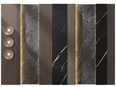 Modern Wall Hanging Decor With Metal Stone Accents For Home Interior Design 3d model
