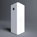 Sleek Modern White Vertical Air Purifier Home Appliance With Circular Design Feature