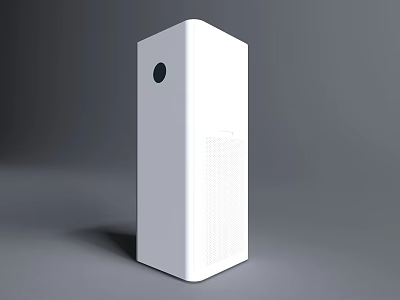 Sleek Modern White Vertical Air Purifier Home Appliance With Circular Design Feature 3d model