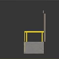 Restaurant Exit Door With Yellow Handrails Green Sign And Concrete Stairs