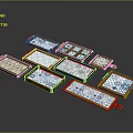 Wooden Stone Trays With Decorative Tile Patterns For Home And Kitchen Decoration