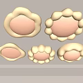 Unique Cloud Shaped Beige Ceiling Lights With Warm White Light For Modern Interiors 3d model