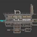 Futuristic Sci Fi Landing Platform With Blue Vehicle Staircase And Circular Markers