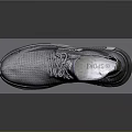 Gray Knit Sneakers With Lace Up Design And Textured Sole On Display Stand