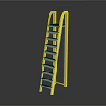 Bright Yellow Ladder With Blue Steps And Sturdy Steel Frame Design