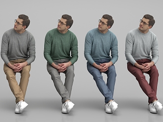 Modern Men Sitting Fashion Men 3d model