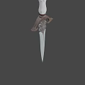 Decorative Medieval Sword With Silver Engraved Blade Feathered Hilt Guard And White Wrapped Handle