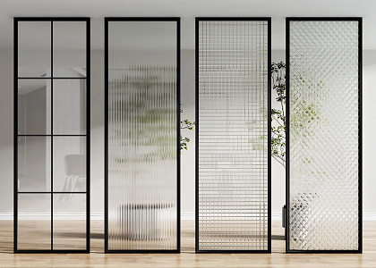 Modern partition glass screen partition 3d model