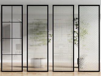 Modern partition glass screen partition 3d model