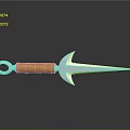 Throwing Dart Weapon With Orange Handle And Sharp Metal Blade Design