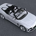 Luxury White Convertible Car With Sleek Body Front Grille And Alloy Wheels