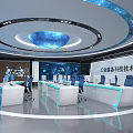 Dispatcher in command center monitoring room 3d model