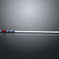 White Pen With Red And Blue Accents On Smooth Dark Surface With Reflection