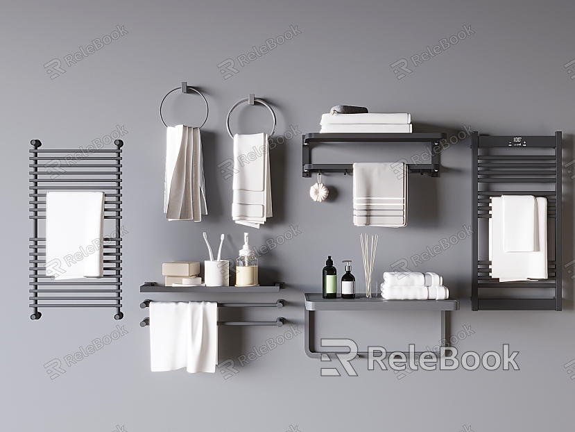 Modern Towel Rack Towel Ring Towel Bar Electric Heating Towel Rack Toiletries Small Pieces model