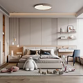 Kids Room Interior Design With Bed Stuffed Toys Building Blocks Desk Shelves And Soft Tones