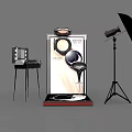 Modern Vanity Table With Mirror And Studio Light In Display Setup 3d model