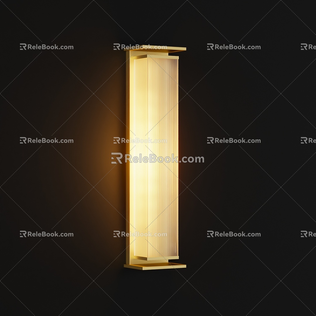 Long strip wall lamp brass 2020 3d model